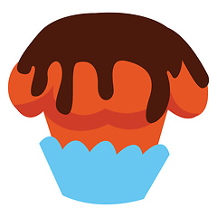 Image showing Image of chocolate cake - cup cake, vector or color illustration