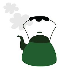 Image showing Old tea pot, vector or color illustration.