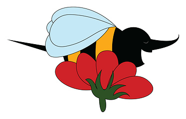 Image showing Image of bee, vector or color illustration.