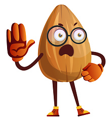 Image showing Almond wearing black glasses raised his right hand up, illustrat