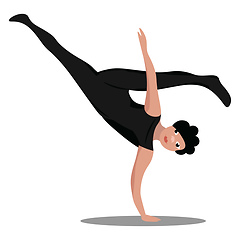 Image showing Image of capoeira dance, vector or color illustration.
