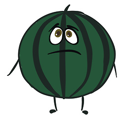 Image showing Image of dejected watermelon, vector or color illustration.