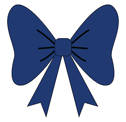 Image showing Image of blue bow-tie, vector or color illustration.