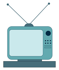 Image showing A blue TV, vector or color illustration.