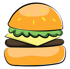 Image showing Image of burger, vector or color illustration.