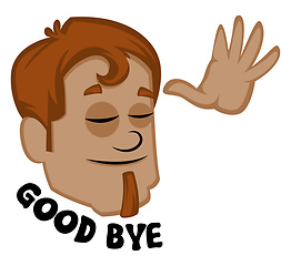 Image showing Human emoji showing good bye, illustration, vector on white back