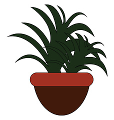 Image showing Green flower, vector or color illustration.