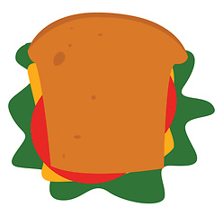 Image showing Image of sandwich, vector or color illustration.