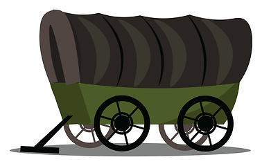 Image showing Image of covered wagon, vector or color illustration.