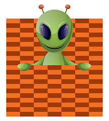 Image showing Alien in box, illustration, vector on white background.