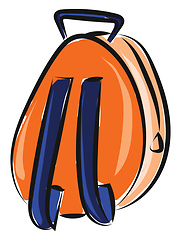 Image showing Orange colored backpack, vector or color illustration.