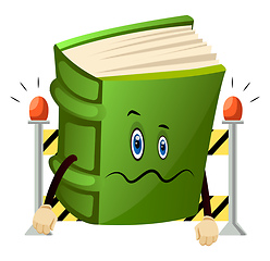 Image showing Green book is baffled, illustration, vector on white background.