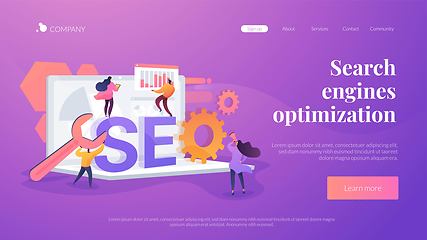 Image showing SEO optimization landing page concept