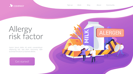 Image showing Food allergy landing page concept