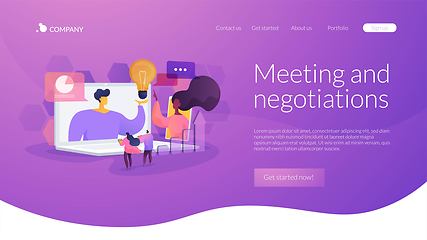Image showing Online conference landing page concept
