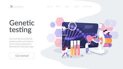 Image showing Genetic testing landing page concept