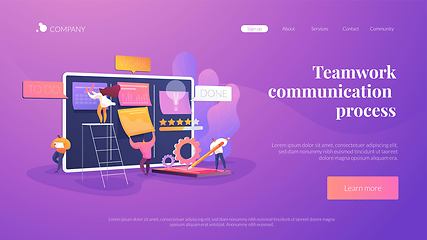 Image showing Kanban board landing page concept
