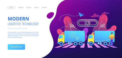 Image showing Truck platooning concept landing page.