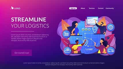 Image showing Supply chain management concept landing page