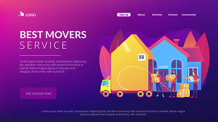 Image showing Moving house services concept landing page.