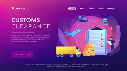 Image showing Customs clearance concept landing page