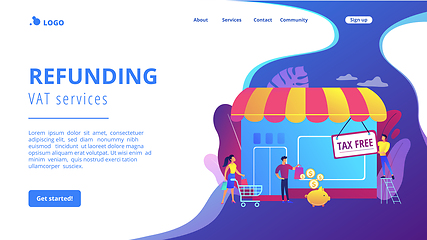 Image showing Tax free service concept landing page