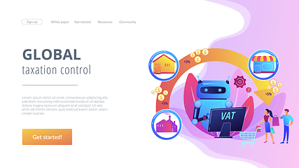 Image showing Value added tax system concept landing page