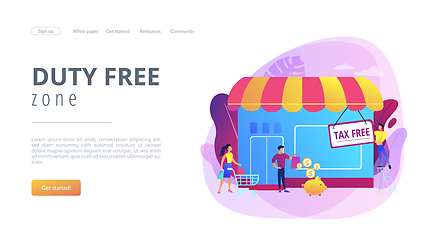 Image showing Tax free service concept landing page