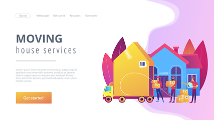 Image showing Moving house services concept landing page.