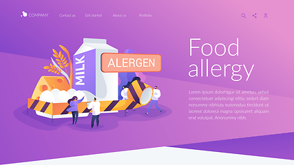 Image showing Food allergy landing page concept