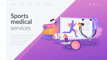 Image showing Sport medicine landing page concept