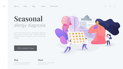 Image showing Seasonal allergy landing page concept