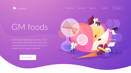 Image showing Genetically modified foods landing page concept