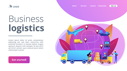 Image showing Business logistics concept landing page.