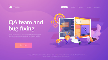 Image showing Software testing landing page concept
