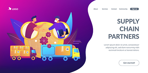 Image showing Collaborative logistics concept landing page