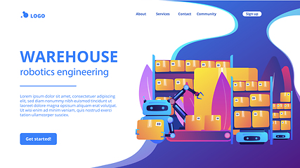 Image showing Warehousing robotization concept landing page