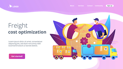 Image showing Collaborative logistics concept landing page