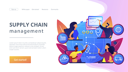 Image showing Supply chain management concept landing page
