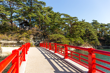 Image showing Red bridge in Matsushima Miyagi