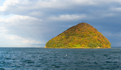 Image showing Island with autumn landscape