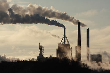 Image showing Factory and smoke