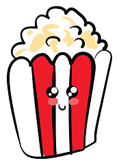 Image showing Image of cute pop corn, vector or color illustration.