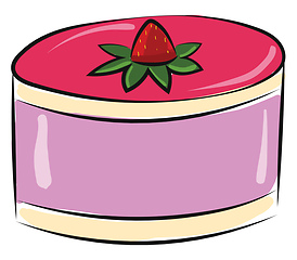 Image showing Image of cake with strawberries and jelly, vector or color illus