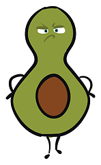 Image showing Image of angry avocado, vector or color illustration.