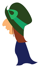 Image showing A man with green hat and blue robe, vector or color illustration