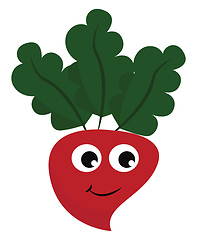 Image showing Radish with face, vector or color illustration.