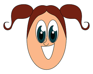 Image showing Image of girls with big eyes, vector or color illustration.