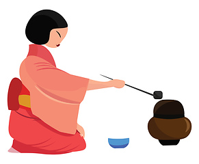 Image showing Tea ceremony, vector or color illustration.