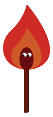 Image showing A brown colored match stick, vector or color illustration.